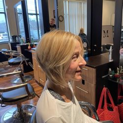 Makeovers Salon + Spa - This is one of many great guests. She lives her hair to have movement and color.