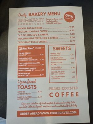 Menu photo 6 Daves Coffee Prov, RI