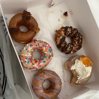 FunkyTown Donuts & Drafts - Samoa, maple bacon, classic sprinkles, lavender & honey,...and my FAVORITE... dreamscicle!!  I will be returning! - Donuts Near Me - Fort Worth, Texas