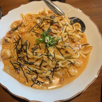 Izakaya Tora - Kimchi Kimchi Udon Carbonara the only thing that was good - Sushi Bars Near Me - West Hollywood, California Izakaya Tora - Kimchi Kimchi Udon Carbonara the only thing that was good - Sushi Bars Near Me - West Hollywood, California