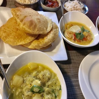 The Himalayan Chimney - Jhinga aloo posto, luchi and shrimp malai curry - Indian Near Me - Champaign, Illinois The Himalayan Chimney - Jhinga aloo posto, luchi and shrimp malai curry - Indian Near Me - Champaign, Illinois