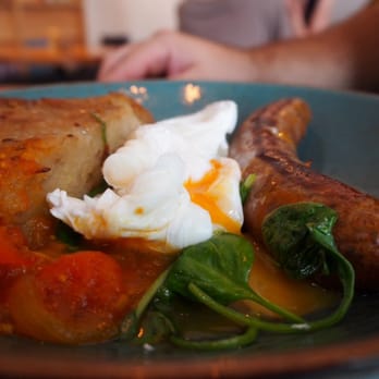 Merriweather - Caramelised onion and potato hash, merguez sausage, poached egg, tomato relish - Restaurants Near Me - South Brisbane, QLD Merriweather - Caramelised onion and potato hash, merguez sausage, poached egg, tomato relish - Restaurants Near Me - South Brisbane, QLD