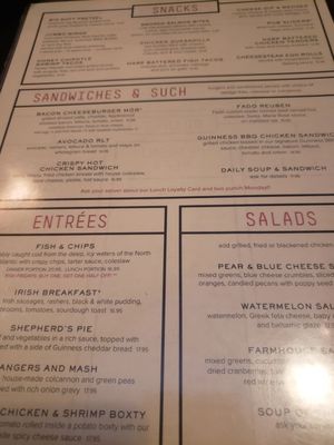 Menu photo 1 Fado Irish Pub Philadelphia, PA Menu photo 1 Fado Irish Pub Philadelphia, PA
