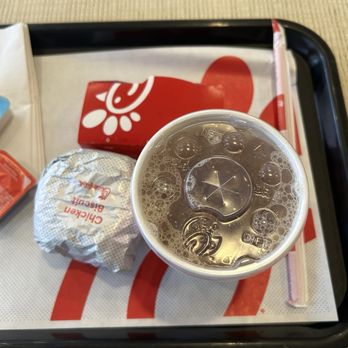 Chick-fil-A - Spicy Chicken Biscuit, Hash Browns, and Freshly-Brewed Iced Tea Sweetened - Fast Food Near Me - Baltimore, Maryland