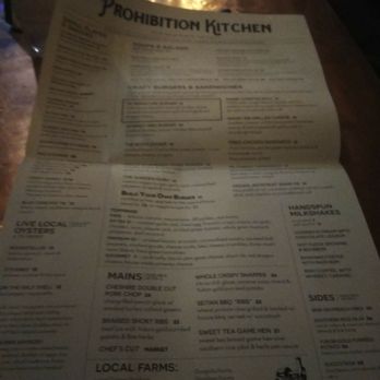 Prohibition Kitchen - The menu of deliciousness! - Bars Near Me - St. Augustine, Florida Prohibition Kitchen - The menu of deliciousness! - Bars Near Me - St. Augustine, Florida