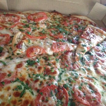 Sliver Pizzeria - Fresh Roma Tomatoes, Red Onions, Mozzarella & Bulgarian Feta Cheese, Lemon Zest, Cilantro, Garlic Olive Oil - Pizza Near Me - Berkeley, California