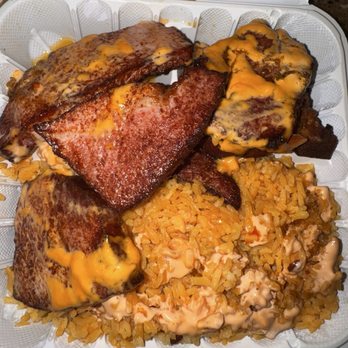 809 Steak & Fries - Pork chops & rice (I had already dug into it sorry lol) - Seafood Near Me - New York, New York