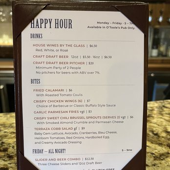 O'Toole's - Happy Hour menu 2022 - Bars Near Me - San Diego, California O'Toole's - Happy Hour menu 2022 - Bars Near Me - San Diego, California