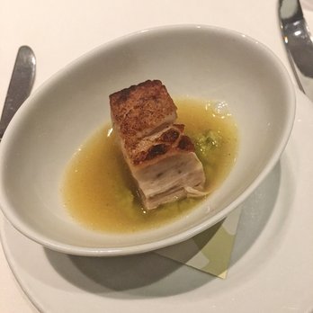 Rioja - Half portion of the fresh bacon. Staff automatically plated our pieces separately. - New American Near Me - Denver, Colorado