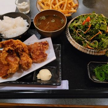 Mogu Fried Chicken - 3 piece chicken Teishoku with Mogu salad - Japanese Near Me - Vancouver, British Columbia Mogu Fried Chicken - 3 piece chicken Teishoku with Mogu salad - Japanese Near Me - Vancouver, British Columbia