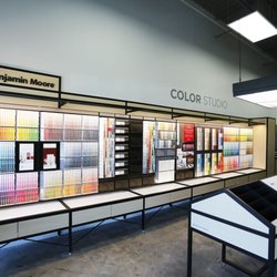 Juniper Paints - Our store features a full color wall with every Benjamin Moore color line, - over 3500 color chips.