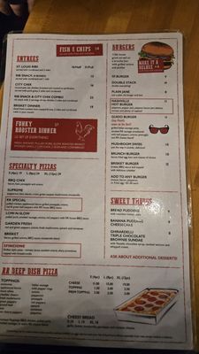 Menu photo 2 Rusty Rooster Saloon Warren, MI