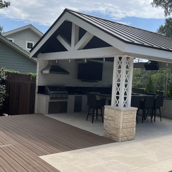 Hometown Decking and Decorative Concrete - custom steel, masonry, and a outdoor kitchen to die for on this puppy. - Patio Coverings Near Me Hometown Decking and Decorative Concrete - custom steel, masonry, and a outdoor kitchen to die for on this puppy. - Patio Coverings Near Me