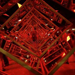 Kaleidoscope art installment in entry way