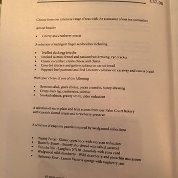 The Langham London - The Langham high tea menu. - Hotels Near Me - London, XGL