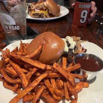 Grandview Tavern - Locomotive burger and sweet potato fries - New American Near Me - Fort Mitchell, Kentucky