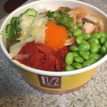 Poki One N Half - Large Poke bowl with 5 scoops of fish - Poke Near Me - San Diego, California