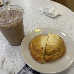 Kefa Cafe - Iced chai latte & cheese danish
