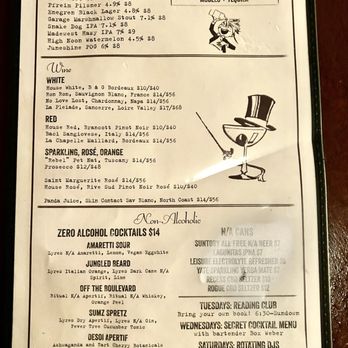Oldfields Liquor Room - Beer and wine menu. Go there for liquor, not beer or wine. - Lounges Near Me - Los Angeles, California
