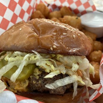 Volstead Lounge - Matrix Burger and Sriracha Ranch Tots - Dance Clubs Near Me - Austin, Texas