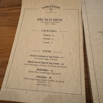 The Stable House Bistro - Brunch menu - French Near Me - Vancouver, British Columbia The Stable House Bistro - Brunch menu - French Near Me - Vancouver, British Columbia