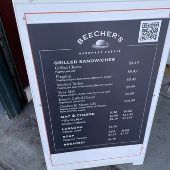 Beecher's Handmade Cheese - Menu 4/2021 - Cheese Shops Near Me - Seattle, Washington