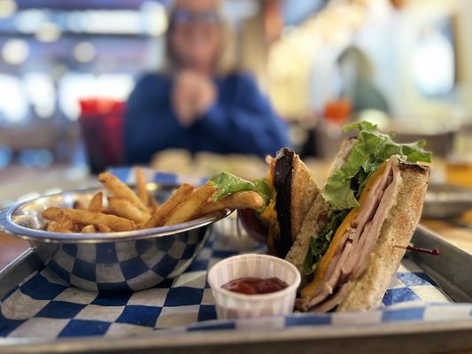 Photo of Pecan Street Brewing - Johnson City, TX, US. The turkey-cheddar combo was as good as gets.