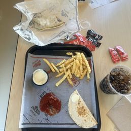 Five dollar meal box with freshly cooked delicious fries Five dollar meal box with freshly cooked delicious fries