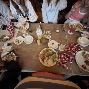 Ted's Montana Grill - Our table plus our one friend who did not get food till we left... - Steakhouses Near Me - Alexandria, Virginia