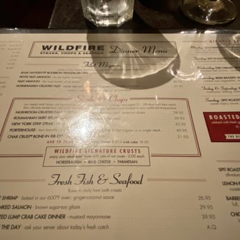 Wildfire - Menu - Steakhouses Near Me - Oak Brook, Illinois
