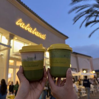 La La Land - [Left] Strawberry Matcha Latte  [Right] Double Matcha Latte - Cafes Near Me - Irvine, California