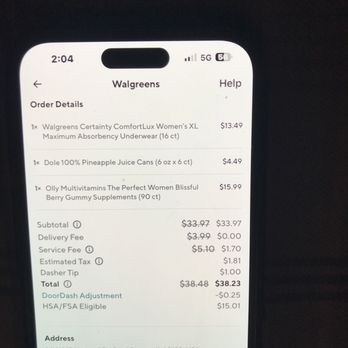Walgreens - Receipt of my door dash order - Cosmetics & Beauty Supply Near Me - Winfield, Illinois