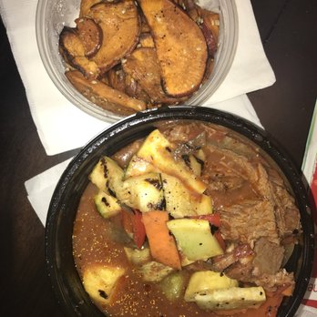 Bushfire Kitchen - Temecula - Side of sweet potato, braised beef bowl with mashed potatoes and grilled veggies...so freaking good! - Gluten-Free Near Me - Temecula, California Bushfire Kitchen - Temecula - Side of sweet potato, braised beef bowl with mashed potatoes and grilled veggies...so freaking good! - Gluten-Free Near Me - Temecula, California