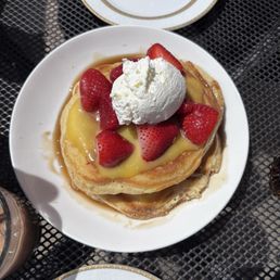 Strawberry shortcake pancakes so so good