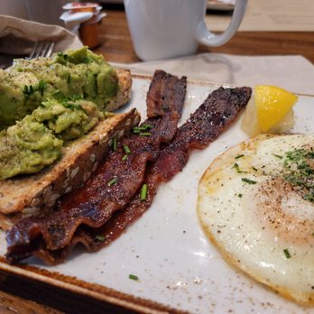 First Watch - Avacado Toast, Million Dollar Bacon, and crispy eggs. - Breakfast & Brunch Near Me - Katy, Texas First Watch - Avacado Toast, Million Dollar Bacon, and crispy eggs. - Breakfast & Brunch Near Me - Katy, Texas