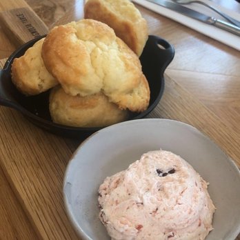 Magnolia Table - Jo's Buttermilk Biscuits with Strawberry Butter (4) - Breakfast & Brunch Near Me - Waco, Texas Magnolia Table - Jo's Buttermilk Biscuits with Strawberry Butter (4) - Breakfast & Brunch Near Me - Waco, Texas