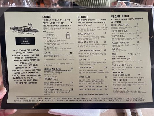 Menu photo 2 Sla Thai Restaurant Montclair, NJ