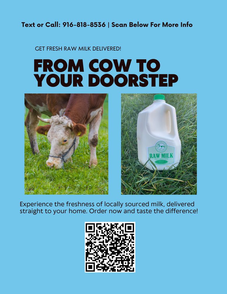 FRESH RAW MILK DELIVERY SERVICE Elk Grove, California Food Delivery