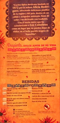 Menu photo 3 Los Colorines Tepoztlán, MOR Menu photo 3 Los Colorines Tepoztlán, MOR