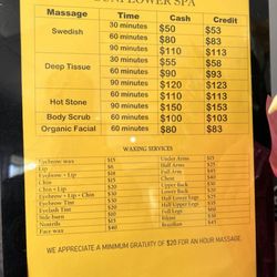 Sunflower Spa - Menu - there are no more facials or nail care