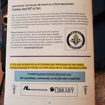 Amherst Public Library - Back page with registration info - Libraries Near Me - Amherst, New York