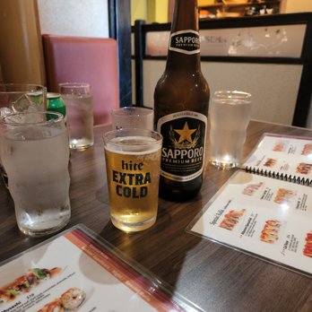 Satsuma Sushi - a beer and a menu on a table - Japanese Near Me - Mountain View, California