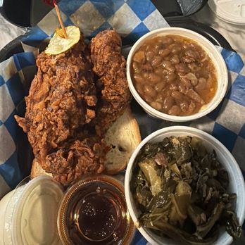 Porch - Nashville hot, JB'S COLLARDS, MAPLE BAKED BEANS - Southern Near Me - Saint Simons Island, Georgia Porch - Nashville hot, JB'S COLLARDS, MAPLE BAKED BEANS - Southern Near Me - Saint Simons Island, Georgia