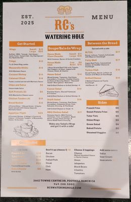 Menu photo 3 RC's Watering Hole Foothill Ranch, CA Menu photo 3 RC's Watering Hole Foothill Ranch, CA