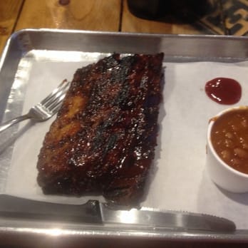 BBQ'd Productions - 1/2 rack ribs, with BBQ beans and some Chicago  sweet spicy sauce - New American Near Me - Third Lake, Illinois