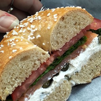 Yorgo's Bageldashery - I came late and settled for a salt bagel with my lox and vegan cream cheese - Bagels Near Me - Norfolk, Virginia