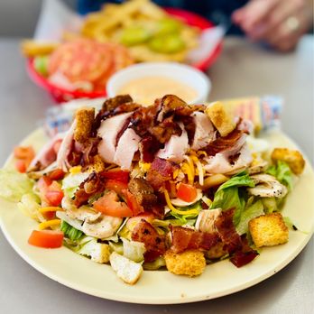 Grover's Fingers & Wings - The chef salad has amazing Smokey bacon on it. Served with Captain crackers. Arrrr! Fabulous. :)... - Southern Near Me - Pensacola, Florida Grover's Fingers & Wings - The chef salad has amazing Smokey bacon on it. Served with Captain crackers. Arrrr! Fabulous. :)... - Southern Near Me - Pensacola, Florida