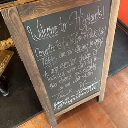 Highlands - Board when you walk in