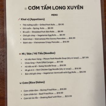 Com Tam Long Xuyen - Menu - Vietnamese Near Me - Milpitas, California