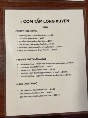 Menu photo 1 Com Tam Long Xuyen Milpitas, CA
